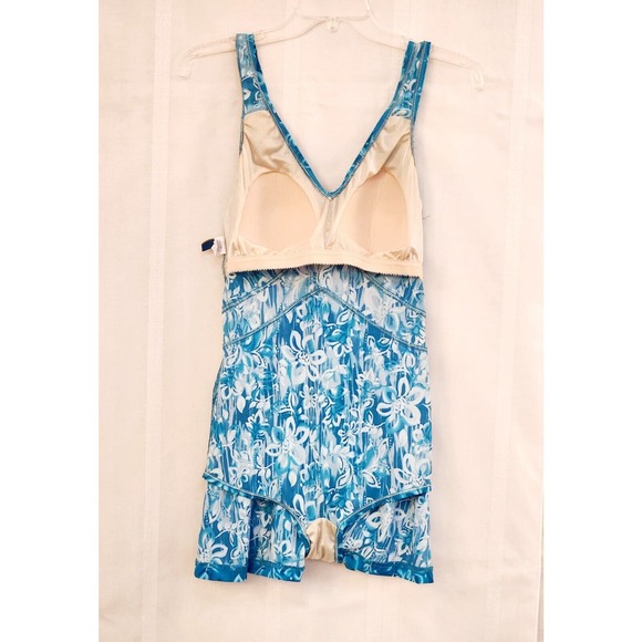 Maxine 1 Pc.Turquoise Bathing Suit Swim Dress 14 HAWAII FLORAL Beach Cruise NWOT - Picture 5 of 9